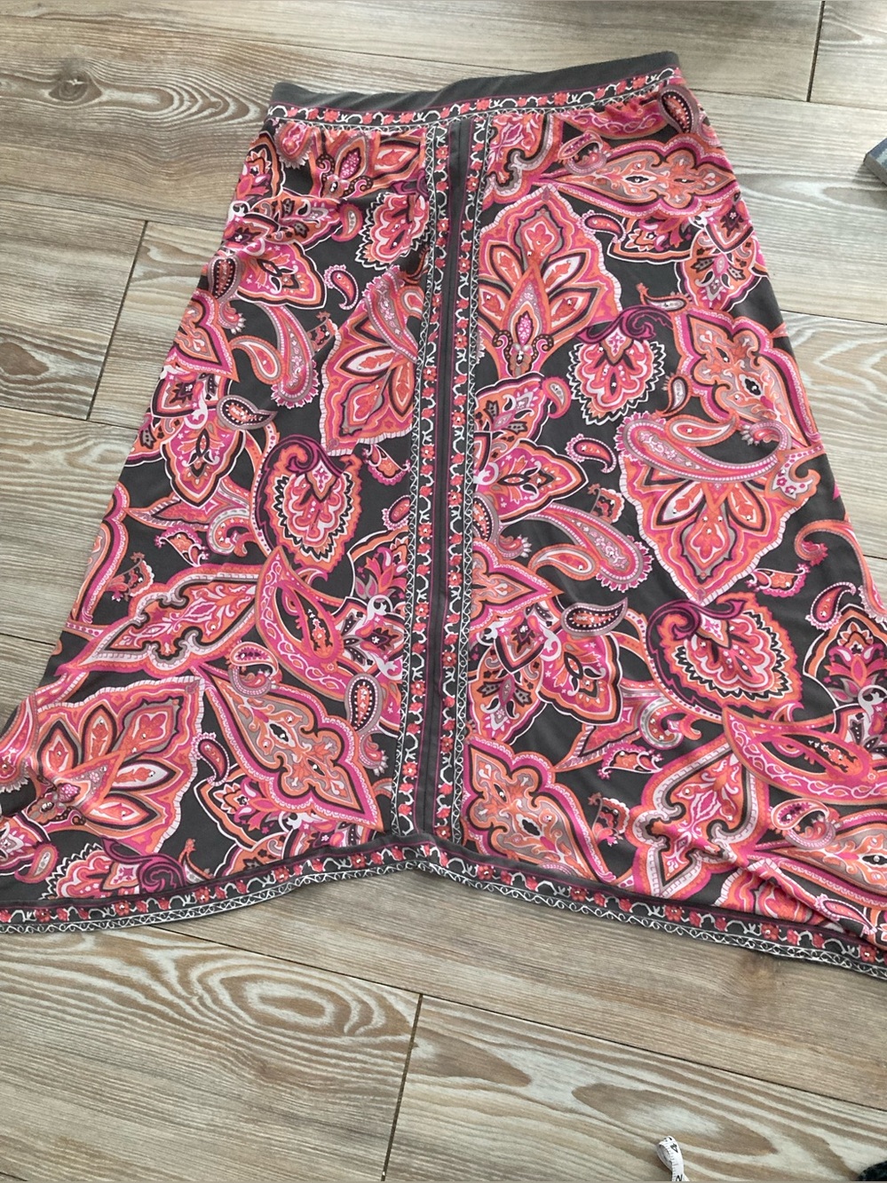 INC International Concepts Pink and Gray Paisley High Low Skirt Size SP